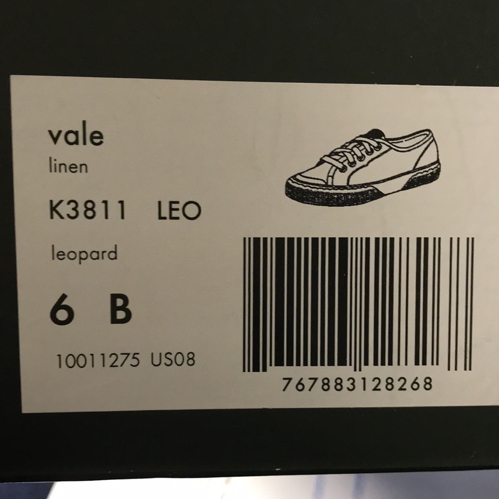 KATE Spade Vale Linen Leopard sneaker size 6 B - Picture 5 of 6